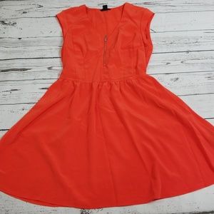 H&M Orange Half Zip Dress